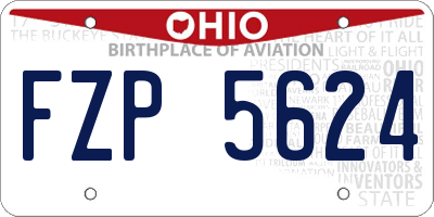 OH license plate FZP5624