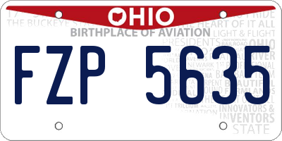 OH license plate FZP5635