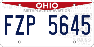 OH license plate FZP5645