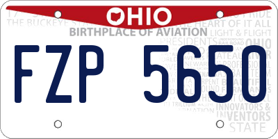 OH license plate FZP5650