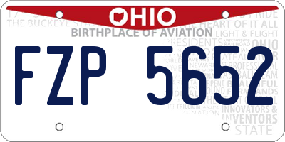 OH license plate FZP5652
