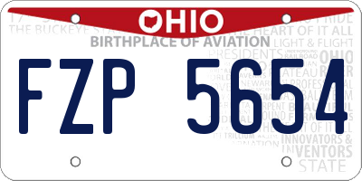 OH license plate FZP5654