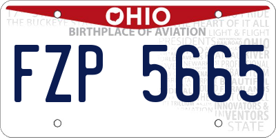 OH license plate FZP5665
