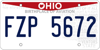 OH license plate FZP5672