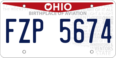 OH license plate FZP5674