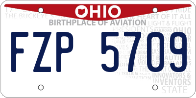OH license plate FZP5709
