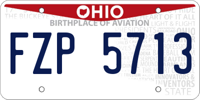 OH license plate FZP5713