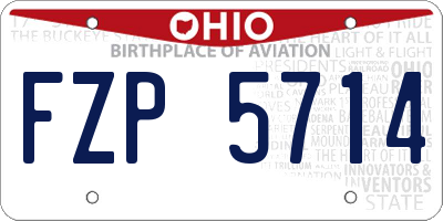 OH license plate FZP5714