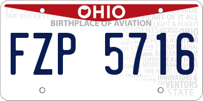 OH license plate FZP5716
