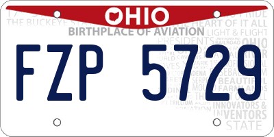OH license plate FZP5729