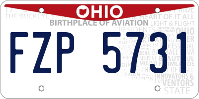 OH license plate FZP5731