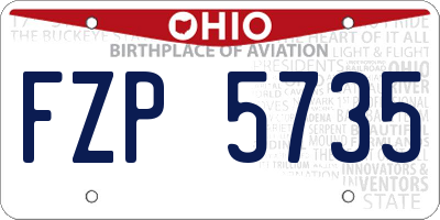 OH license plate FZP5735