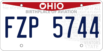 OH license plate FZP5744