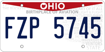 OH license plate FZP5745