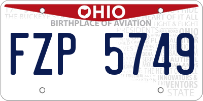 OH license plate FZP5749
