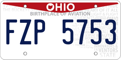 OH license plate FZP5753
