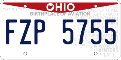 OH license plate FZP5755