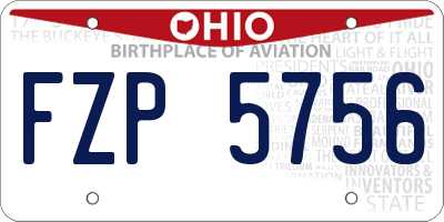 OH license plate FZP5756