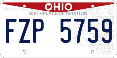 OH license plate FZP5759
