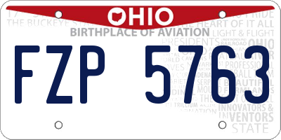 OH license plate FZP5763