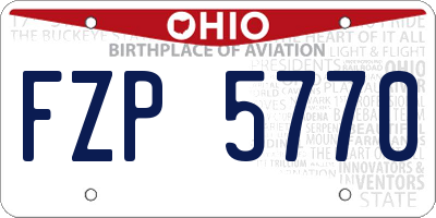 OH license plate FZP5770