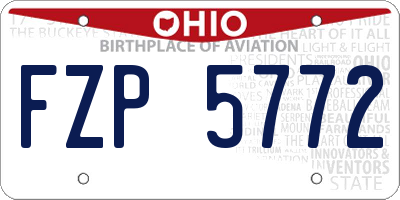 OH license plate FZP5772