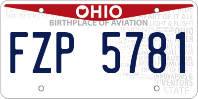 OH license plate FZP5781