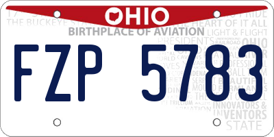 OH license plate FZP5783