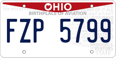 OH license plate FZP5799