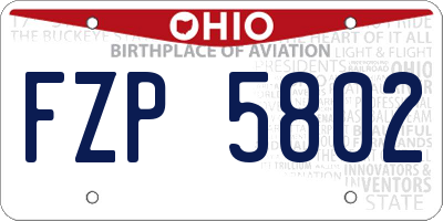 OH license plate FZP5802