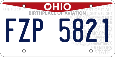 OH license plate FZP5821