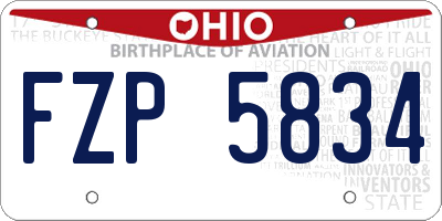 OH license plate FZP5834