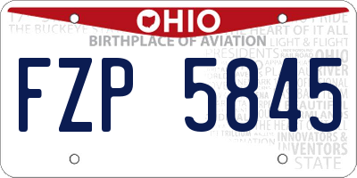 OH license plate FZP5845