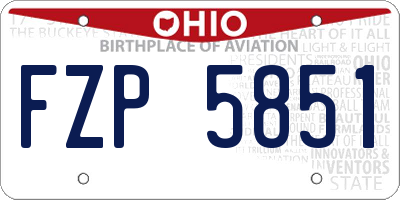 OH license plate FZP5851