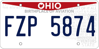 OH license plate FZP5874