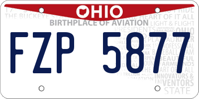 OH license plate FZP5877
