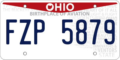 OH license plate FZP5879