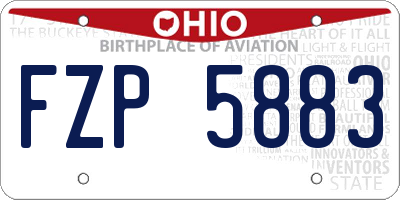 OH license plate FZP5883