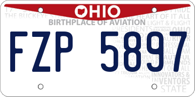 OH license plate FZP5897