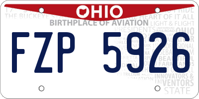 OH license plate FZP5926