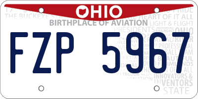 OH license plate FZP5967