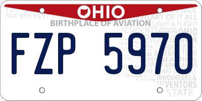 OH license plate FZP5970