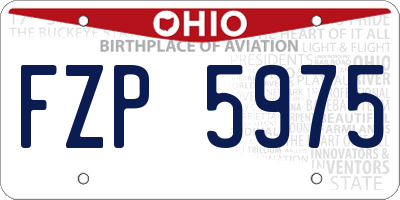 OH license plate FZP5975