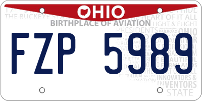 OH license plate FZP5989