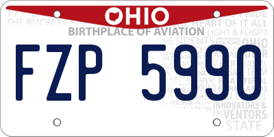 OH license plate FZP5990