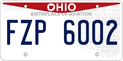 OH license plate FZP6002