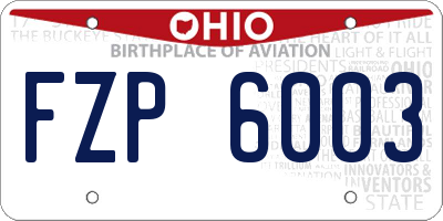 OH license plate FZP6003