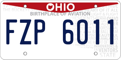 OH license plate FZP6011