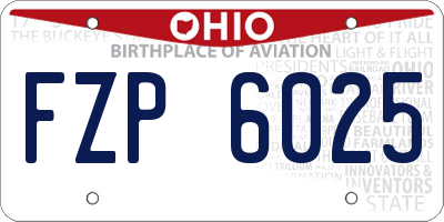 OH license plate FZP6025