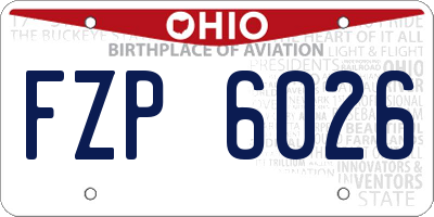 OH license plate FZP6026